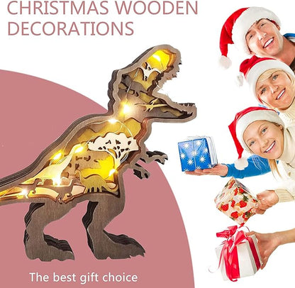 Wooden Dinosaur Light Decoration - Dinosaur Hub