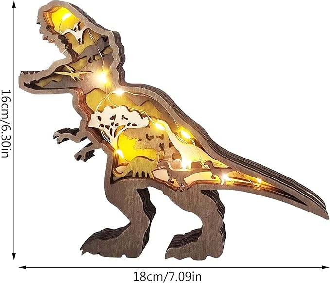 Wooden Dinosaur Light Decoration - Dinosaur Hub
