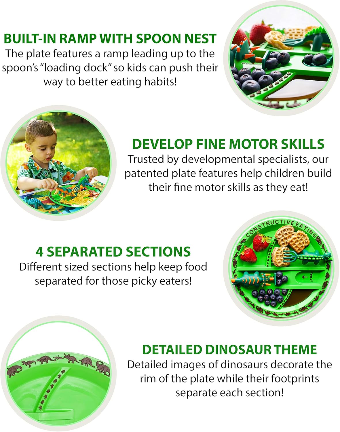 Dinosaur Dinnerware Plate & Utensil Set