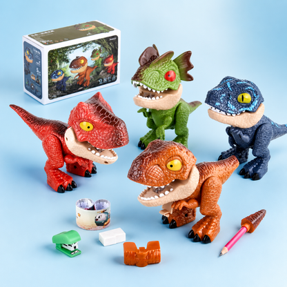 Dinosaur Model Stationery - 5 in 1 Dinosaur Pencil Case Set with Sharpener